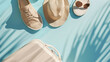 © ZenArt - Trendy summer accessories on beach themed studio set for product brand