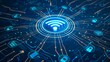 © Werckmeister - a dark blue background, with a large wifi logo in the center.