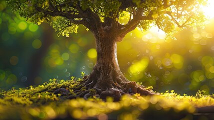 Wall Mural - banner background of National Love A Tree Day theme banner design for microstock, no text, and wide copy space