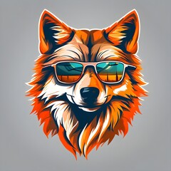 Wall Mural - Wolf Sunglasses Logo