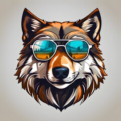 Wall Mural - Wolf Sunglasses Logo