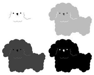 Cute Poodle Cartoon illustration Kawaii Poodle Cute Poodle Sticker Cute Dog Cartoon