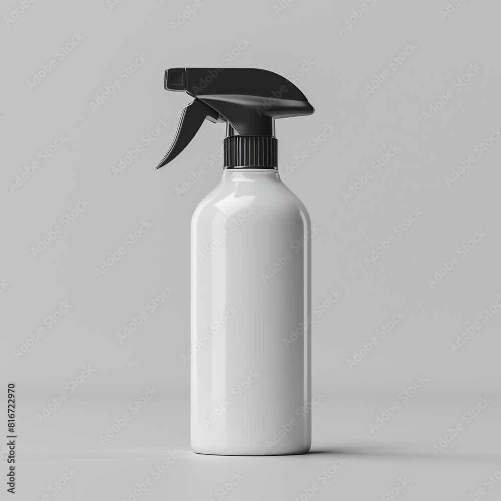 White blank plastic spray bottle isolated on white background with ...