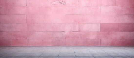 Leinwandbilder - The wall displays a textured and background with a pink color providing a copy space image