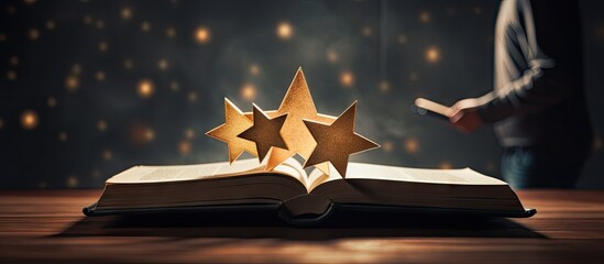 Poster - After receiving the service the idea of assessing a 5 star rating. with copy space image. Place for adding text or design