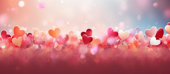 Aufkleber - A vibrant copy space image featuring a heart filled background to celebrate Valentine s Day