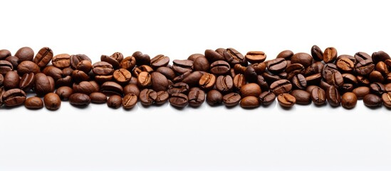 Poster - A white background provides ample copy space for an image of isolated coffee beans
