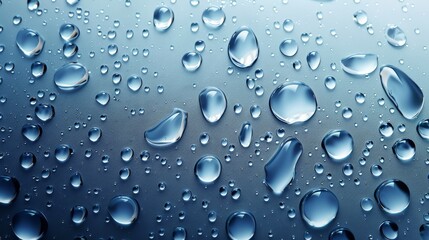 Poster - Rain water drop bubble vector background. Glass surface with realistic clear condensation 3d effect. Dark spray abstract raindrop illustration with tear blob. Generative AI.