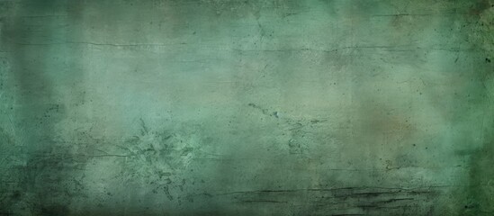 Wall Mural - A worn green backdrop with grunge background or texture providing ample copy space for images