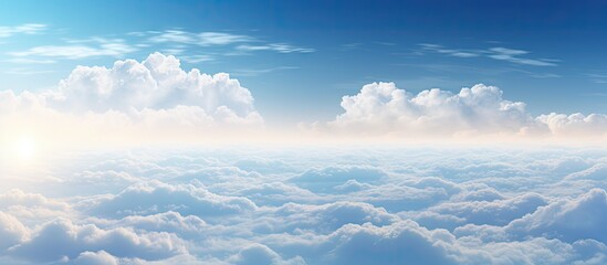 Poster - The sky with its vast expanse and endless hues provides a serene and majestic backdrop to the world below. with copy space image. Place for adding text or design
