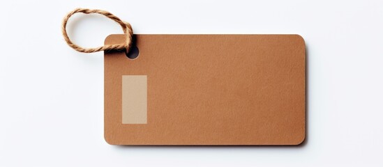 Poster - A white background showcases a brown price tag This price label provides ample copy space for text