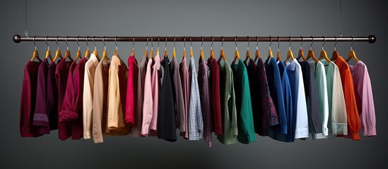 Aufkleber - Sale and retail concept conveyed through a studio shot of isolated clothes hangers on a rack offering ample copy space for compelling visuals