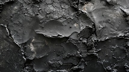 Sticker - Background of a contemporary distressed black stucco wall Rough stone wall made of cement A black grunge background with an old texture Concrete wall textures showing stains