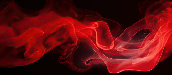 Leinwandbilder - Red smoke flowing in motion creating an eye catching copy space image