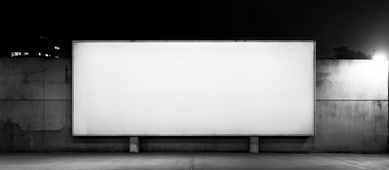 Poster - Street wall with a blank billboard and banners offering ample copy space for your own text along with signage and lighting equipment for advertisement