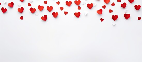 Aufkleber - A minimalistic Valentine s Day concept featuring a red heart pattern on a white backdrop providing ample copy space for creative use