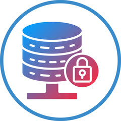 Sticker - Vector Design Database Lock Icon Style