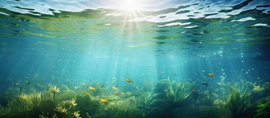 Aufkleber - lake background water underwater abstract. copy space available