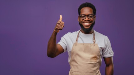 Wall Mural - Smiling Man Giving Thumbs Up