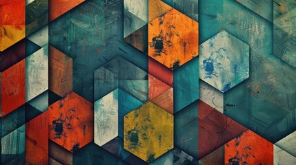 Poster - repeated geometric design with textured backdrop