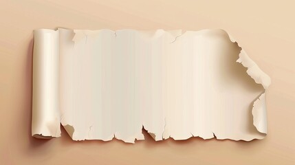 Poster - An ripped paper page with torn edges. A clean canvas surface with scratches on it. A document or note tag piece design with shadows and damage borders.