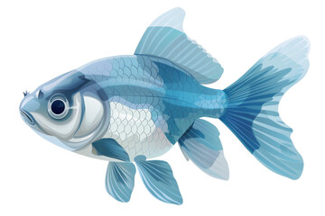 Wall Mural - A blue fish with a white belly and a black mouth