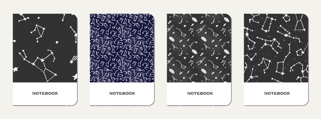 Wall Mural - note book cover design. cosmic pattern for kids.
