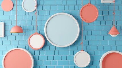 Poster - this modern mockup shows a modern signboard attached to the wall at the entrance of a store or cafe.