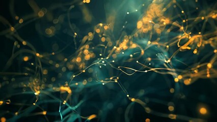 Aufkleber - lines, nodes and dots structure, abstract futuristic technology animation