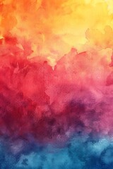 Poster - Fiery Watercolor Abstract
