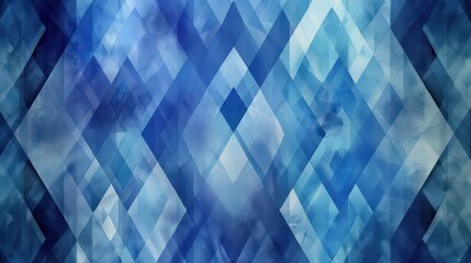 Wall Mural - A blue background with a pattern of squares and triangles