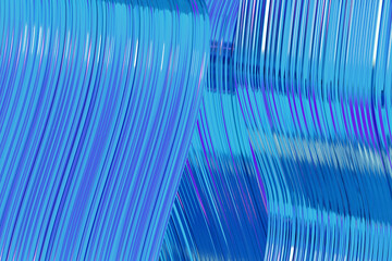 Fototapete - Holographic shiny abstract wavy lines background modern foil effect