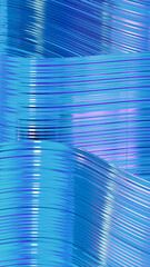 Fototapete - Holographic shiny abstract wavy lines background modern foil effect