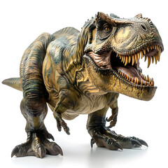 Tyrannosaurus Rex Prehistoric Carnivore Ferocious Dinosaur Fossil Skeleton Isolated on White Background