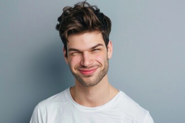 Close-up portrait of a smiling person, suitable for various uses