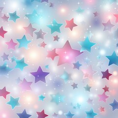 Poster - High quality pastel night stars pattern illustration on white background for design projects