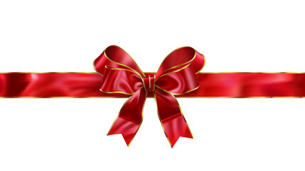 a matte red ribbon with a gold bow is elegantly displayed on a clean white background. the contrast 