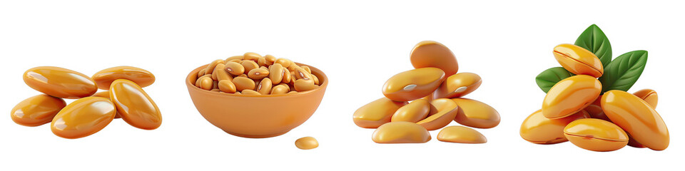 Poster - Soft Smooth Great Northern Beans Hyperrealistic Highly Detailed Isolated On Transparent Background Png File