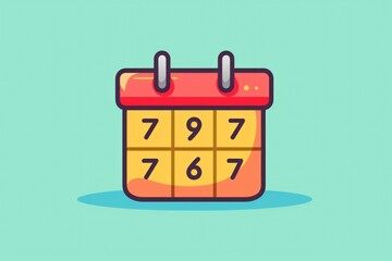 Poster - Calendar with numbers on a blue background, suitable for various design projects