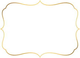 Wall Mural - vintage gold frame border isolated on transparent background, png ,cut out.