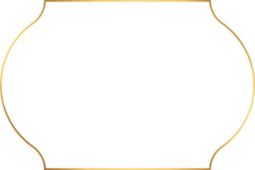 Wall Mural - vintage gold frame border isolated on transparent background, png ,cut out.