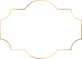 Wall Mural - vintage gold frame border isolated on transparent background, png ,cut out.