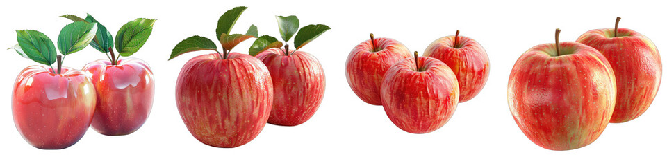 Poster - Soft Smooth Honeycrisp Apples Hyperrealistic Highly Detailed Isolated On Transparent Background Png File