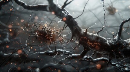 Detailed view of a tree with multiple branches, suitable for nature and outdoor concepts