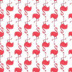 Wall Mural - Seamless pattern of flamingos