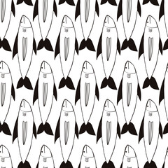 Wall Mural - Seamless pattern with fishes