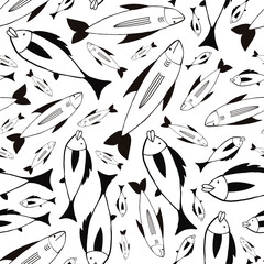 Wall Mural - Seamless pattern with fishes