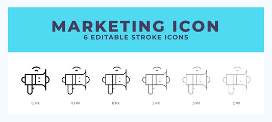 Aufkleber - Marketing editable line icon. Vector illustration with different stroke.