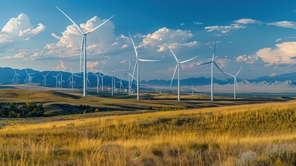 Windmills and wide mountains