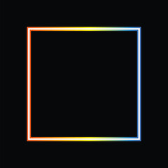 Aufkleber - Abstract colorful gradient square shape, square frames with neon style isolated on black background